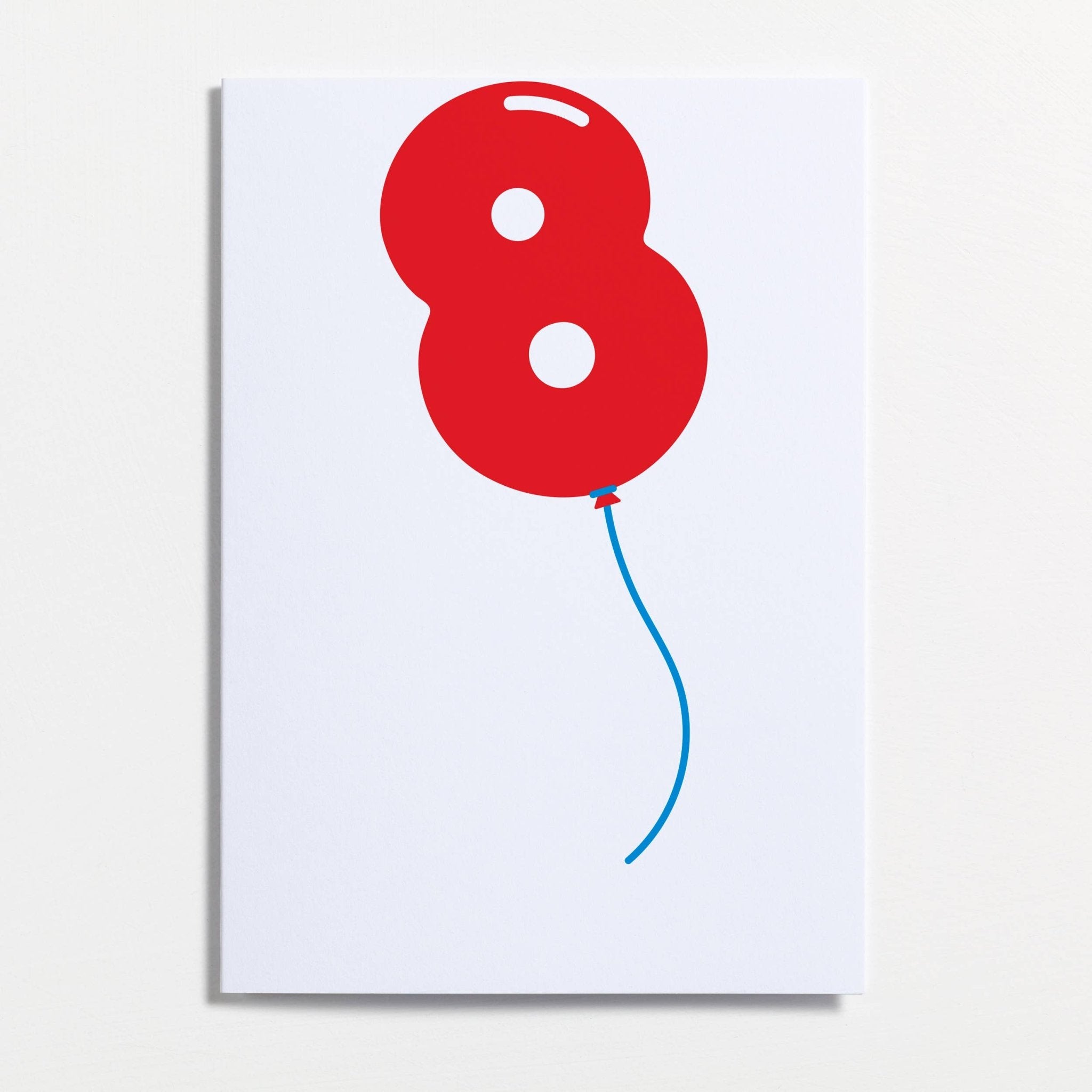 NUMBER 8 BALLOON NUMBERS GREETING CARD - OTHERLETTERS