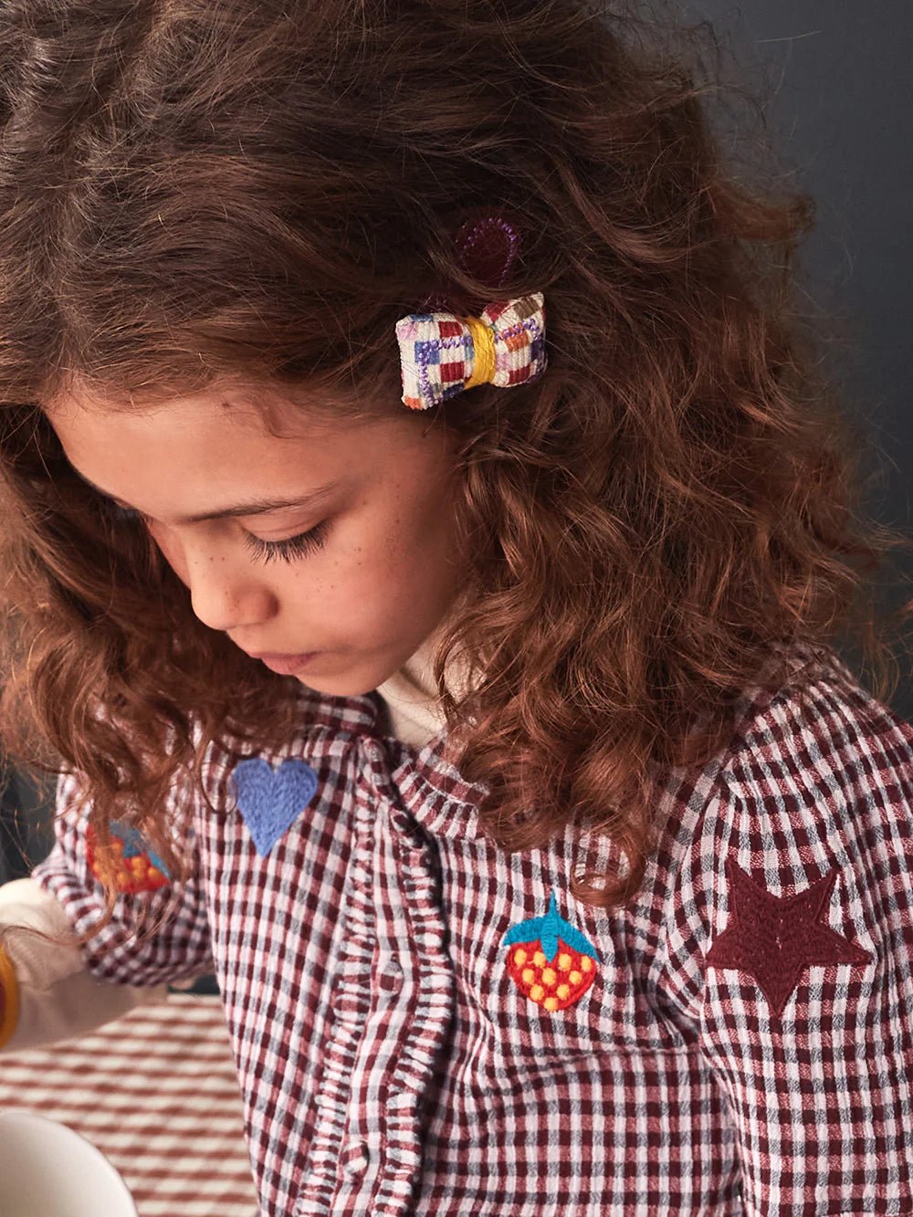 PADDED BOW RIC RAC HAIR CLIPS - OTHERLETTERS