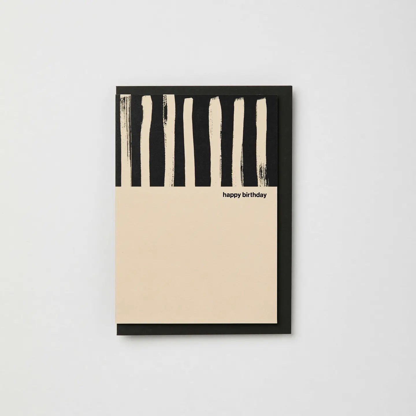 PAINTED STRIPE BLACK AND CREAM BIRTHDAY | CARD BY KINSHIPPED - OTHERLETTERS
