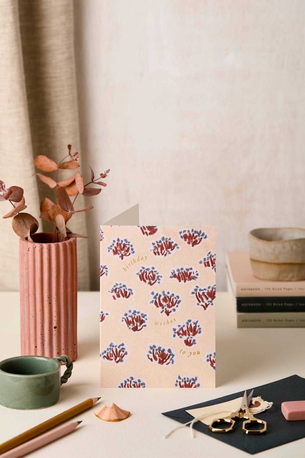 PASTEL CLARET/BLUE BIRTHDAY WISHES | CARD BY KATIE LEAMON - OTHERLETTERS