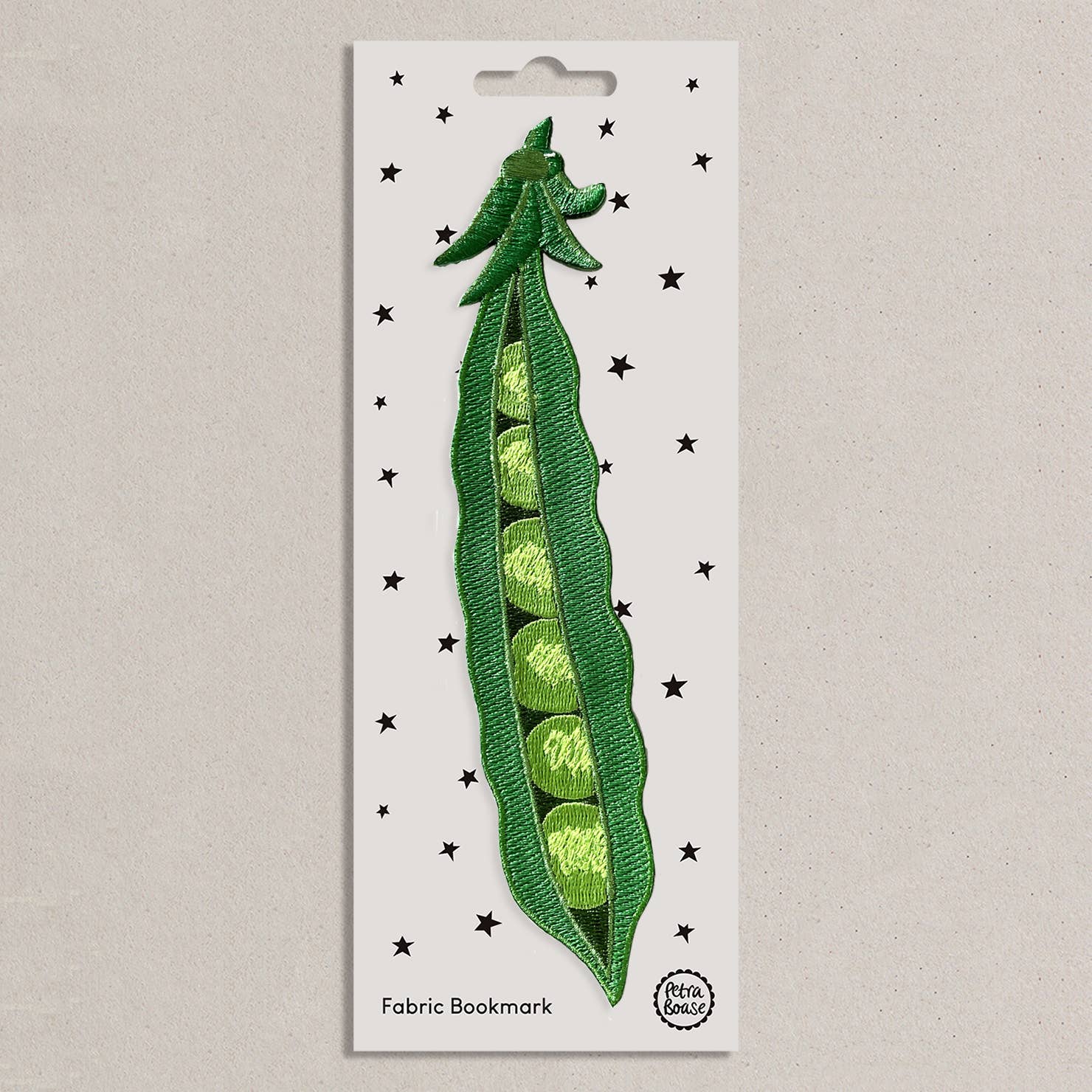 PEA POD EMBROIDERED FABRIC BOOKMARK - OTHERLETTERS