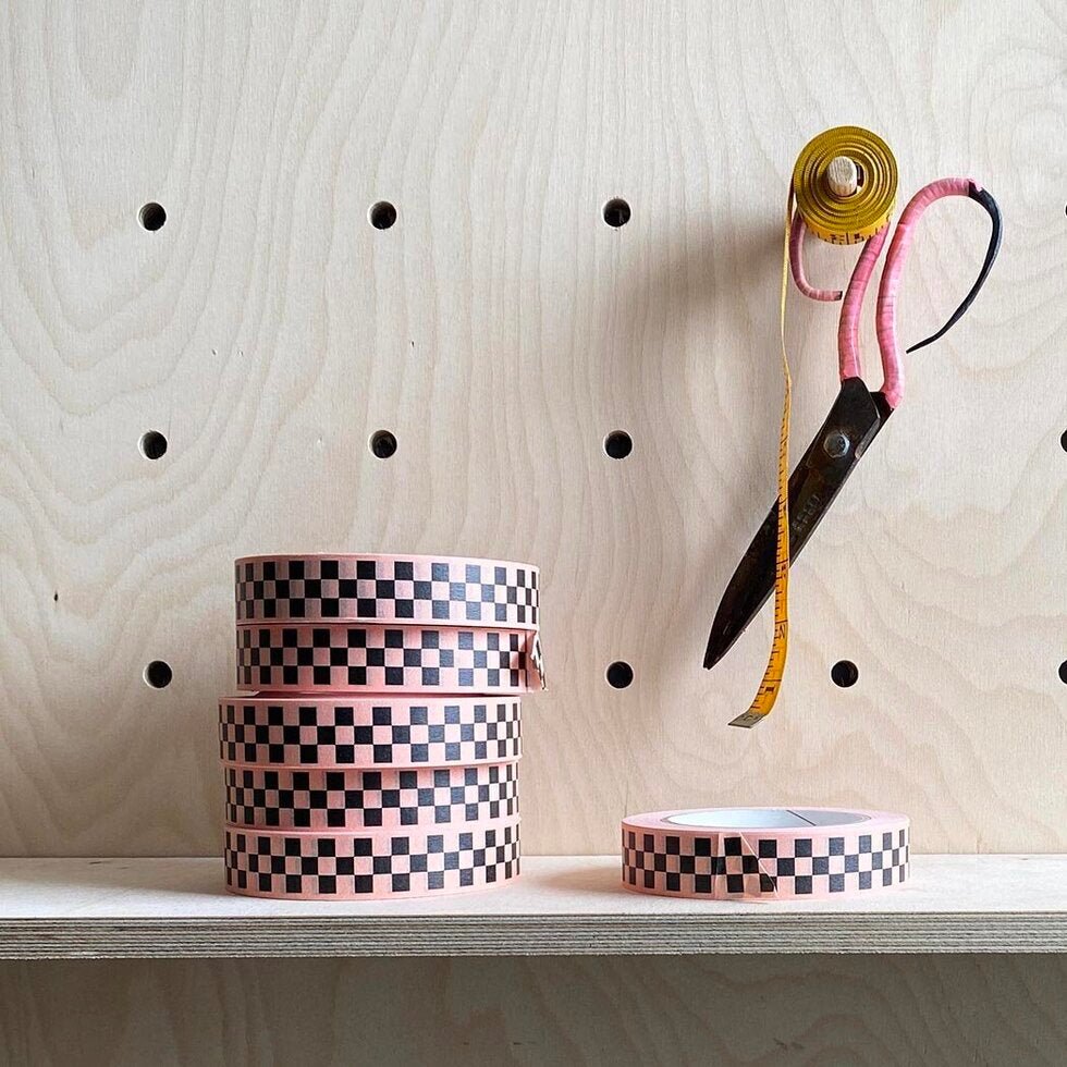 PEACH CHECK ADHESIVE PAPER TAPE - OTHERLETTERS