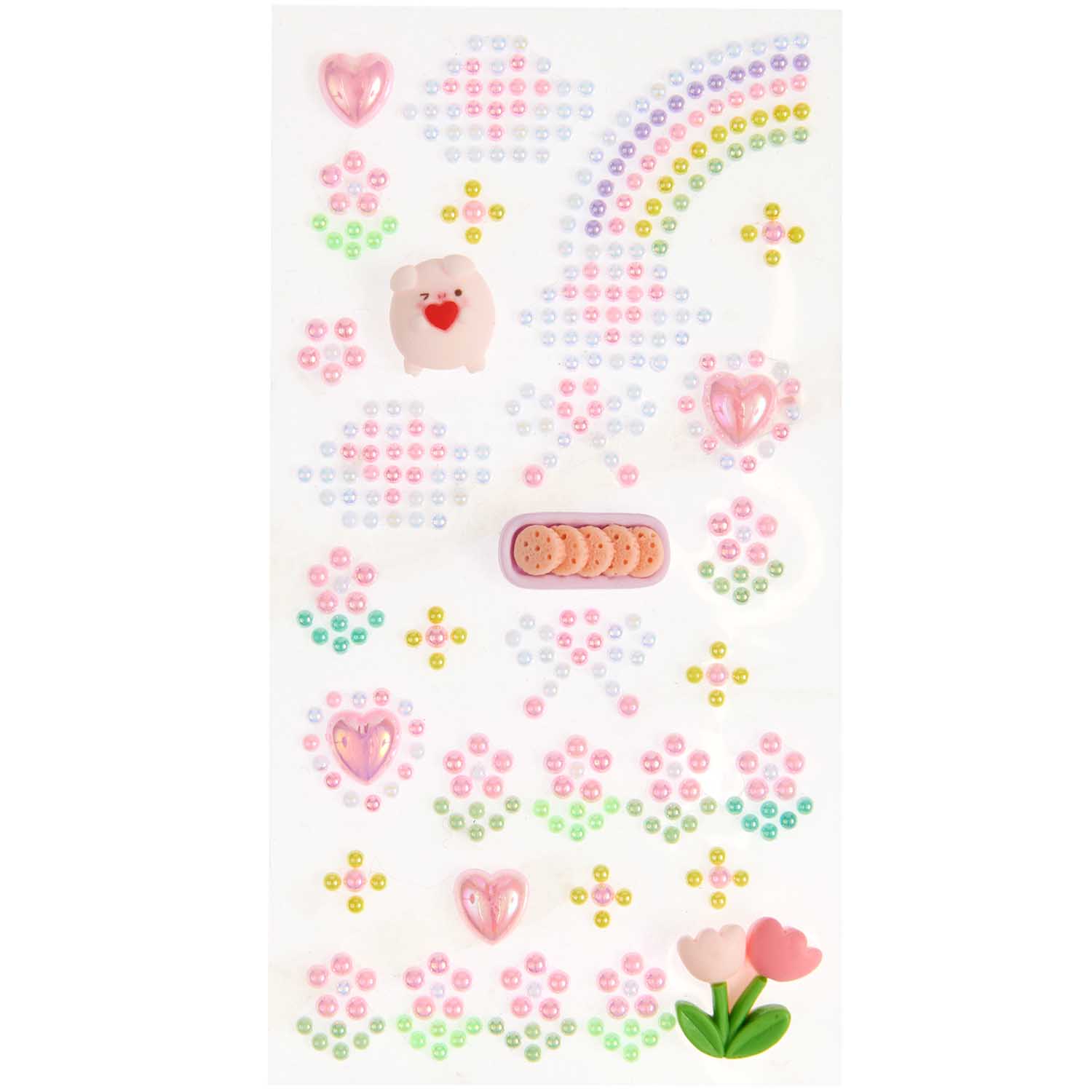 PEARL STICKERS WITH 3D SHAPES | PINK RAINBOW - OTHERLETTERS