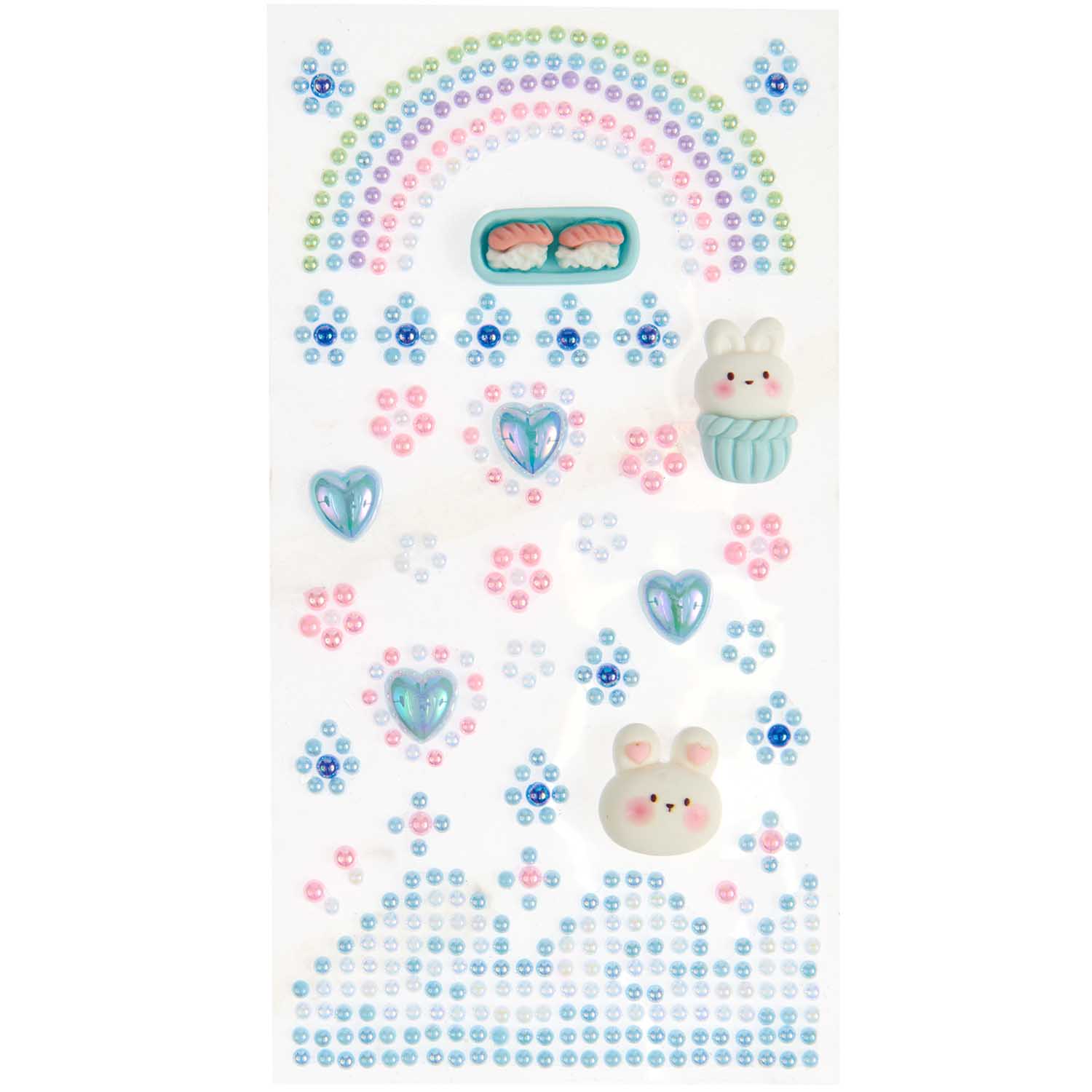 PEARL STICKERS WITH 3D SHAPES | RAINBOW BLUE - OTHERLETTERS
