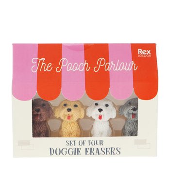 PENCIL TOP ERASERS (SET OF 4) POOCH PARLOUR - OTHERLETTERS