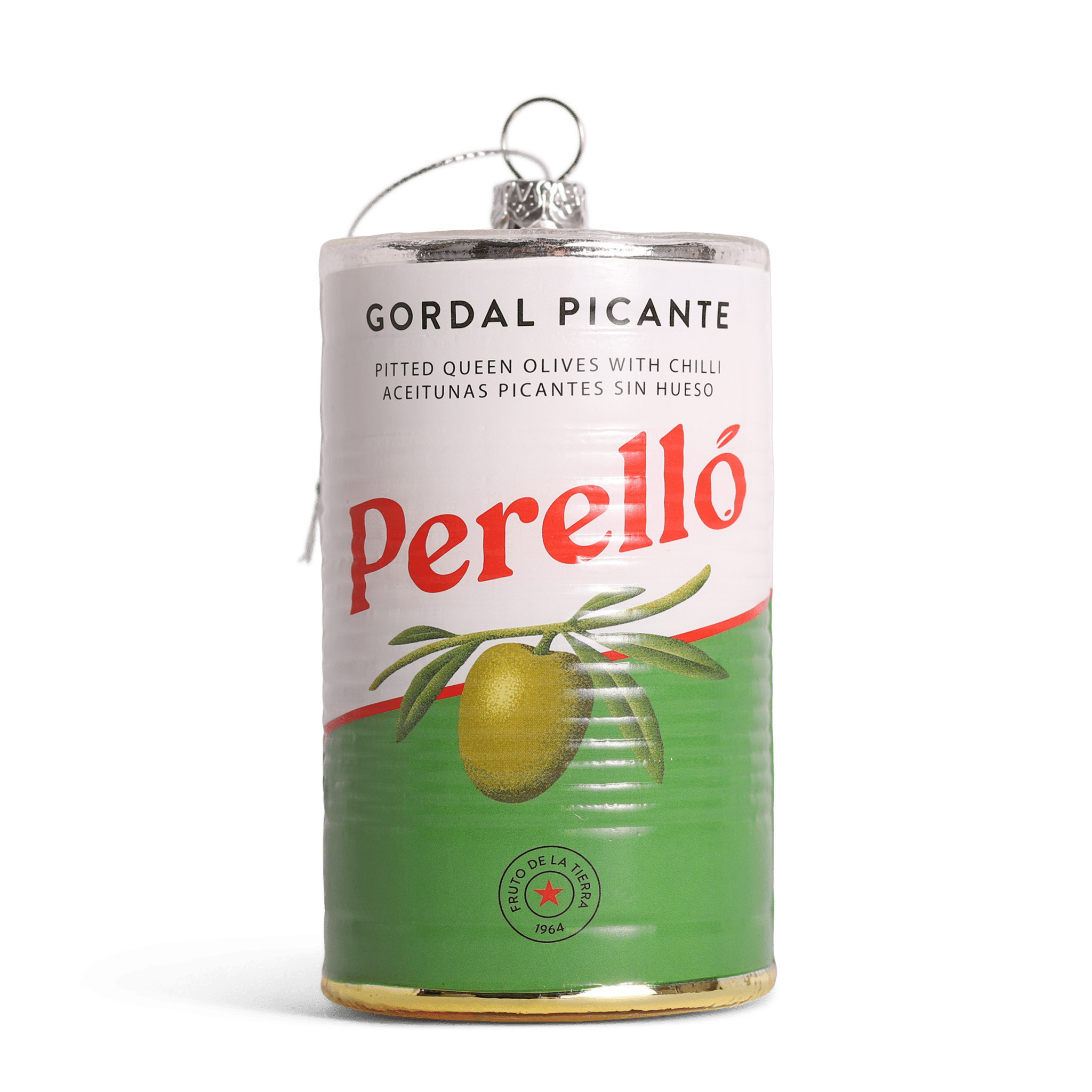 PERELLÓ OLIVES GLASS TREE CHRISTMAS DECORATION, 10CM - OTHERLETTERS