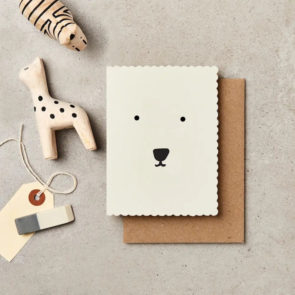 POLAR BEAR FACE MINI CARD | CARD BY KATIE LEAMON - OTHERLETTERS