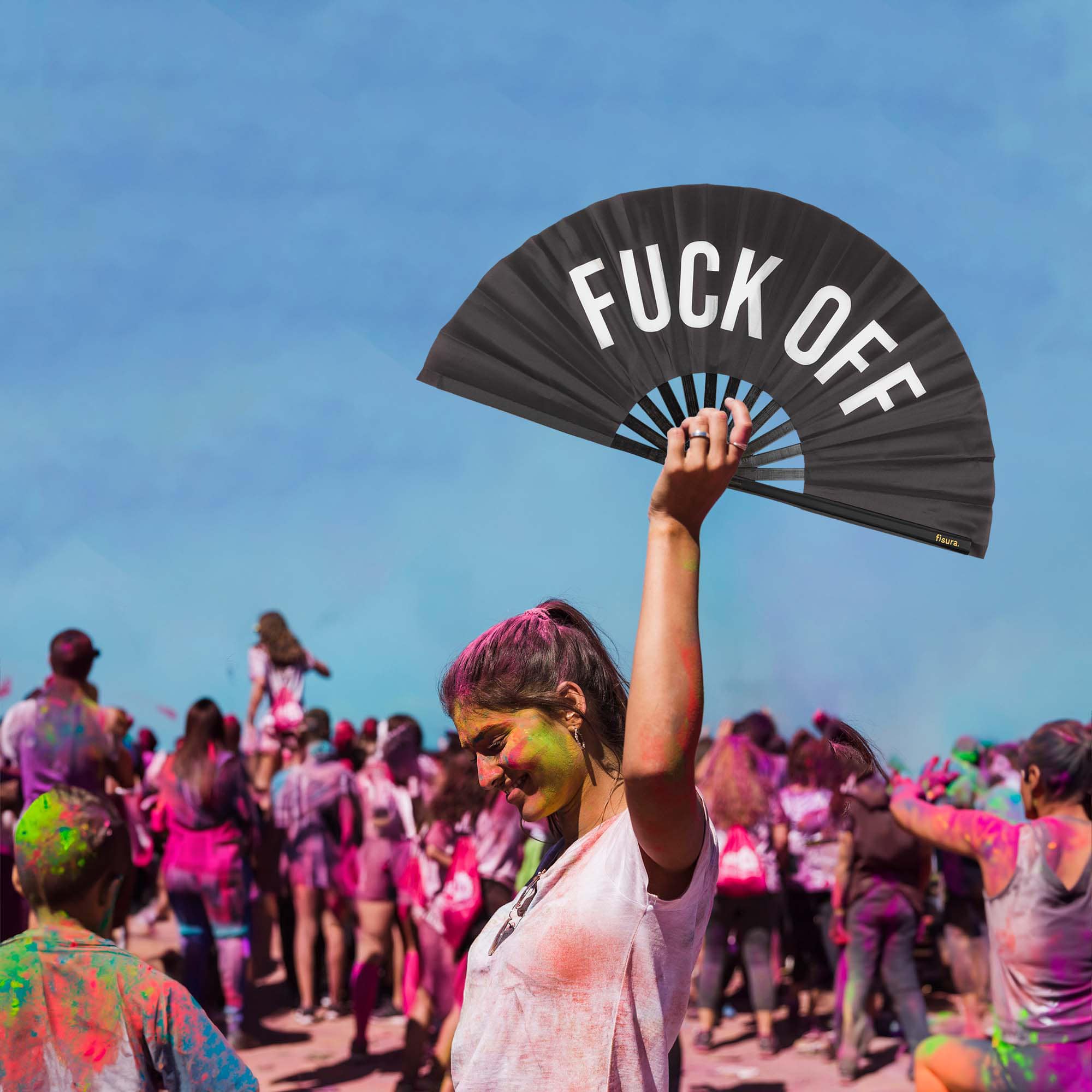 * PRE ORDER* BLACK 'FUCK OFF' HAND FAN XXL - OTHERLETTERS