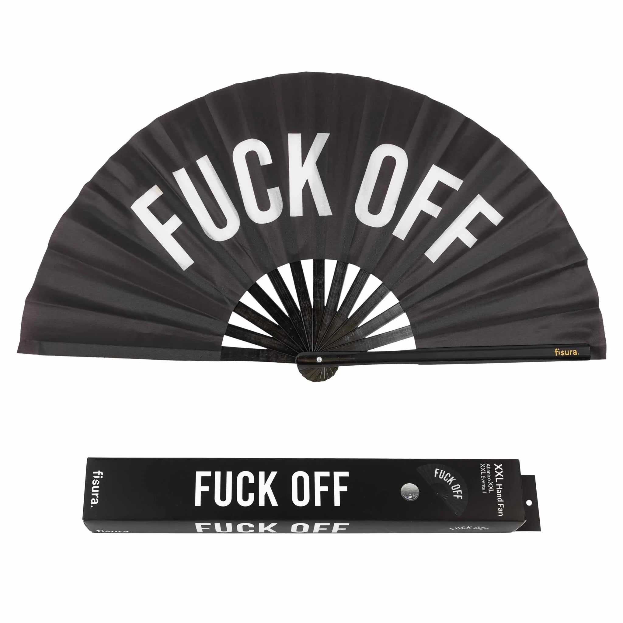 * PRE ORDER* BLACK 'FUCK OFF' HAND FAN XXL - OTHERLETTERS