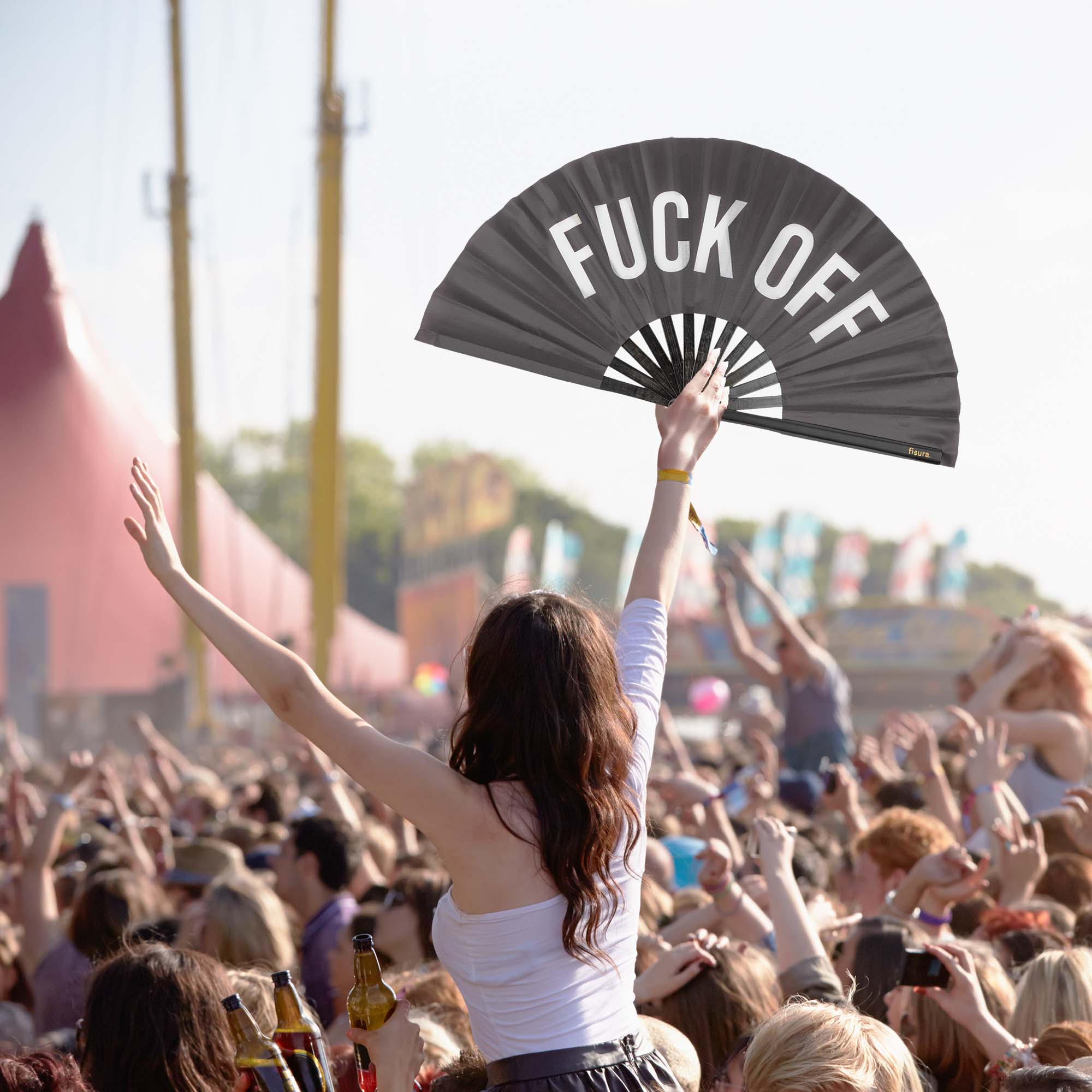 * PRE ORDER* BLACK 'FUCK OFF' HAND FAN XXL - OTHERLETTERS
