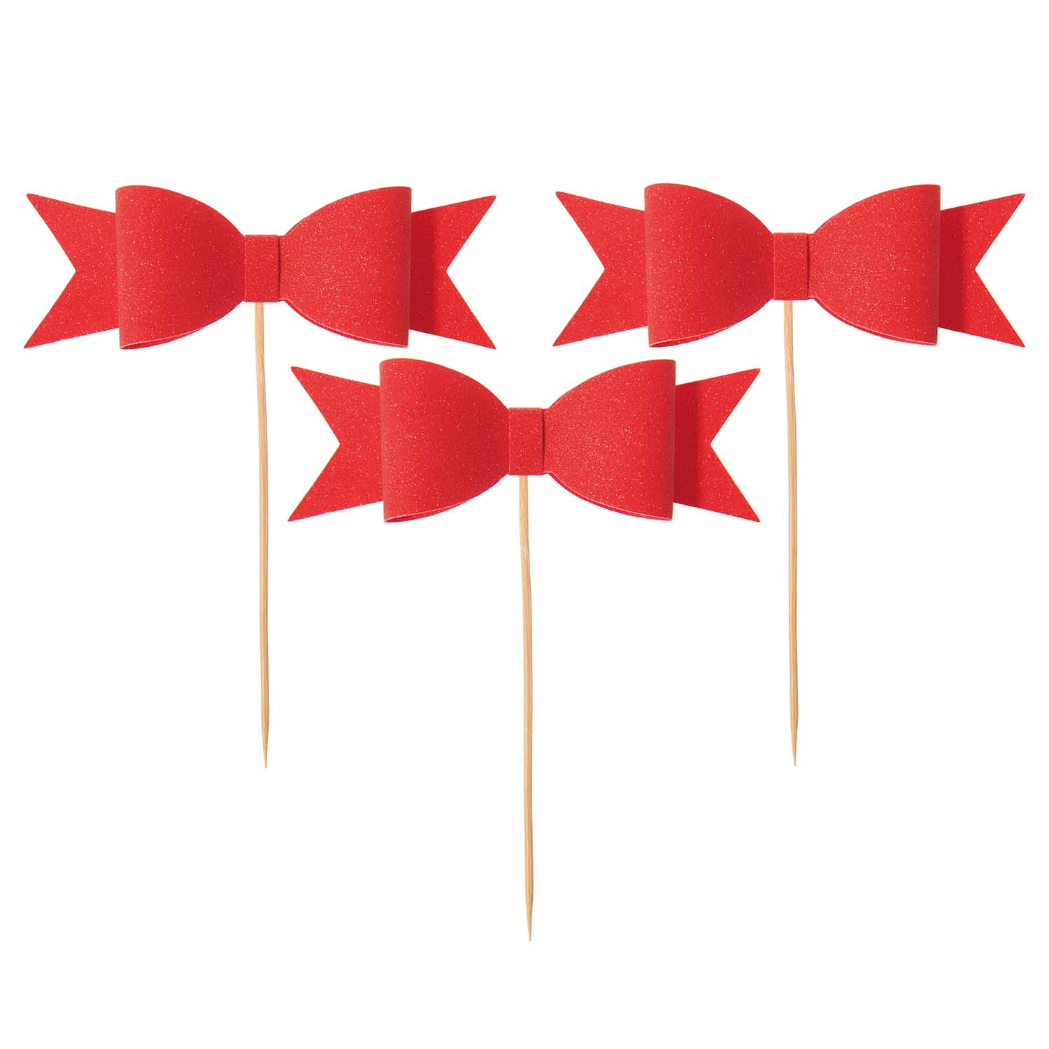 RED BOW CAKE TOPPERS - OTHERLETTERS