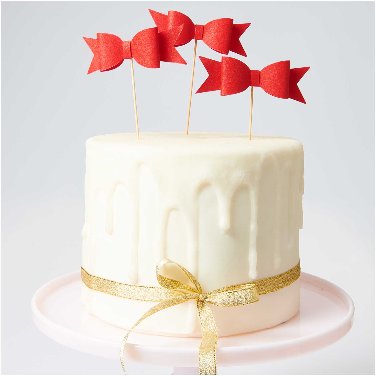 RED BOW CAKE TOPPERS - OTHERLETTERS