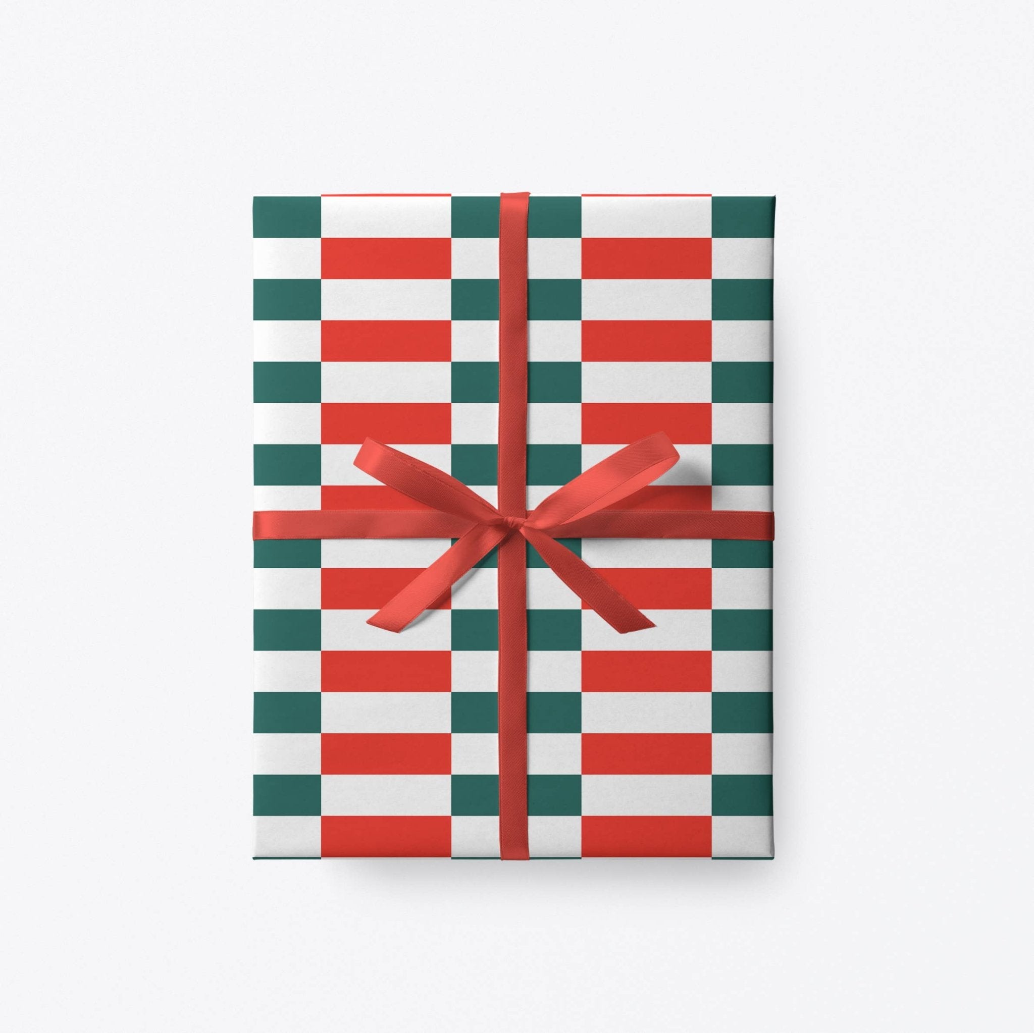 RED & GREEN CHRISTMAS GIFT WRAP | 3 SHEETS ROLLED - OTHERLETTERS