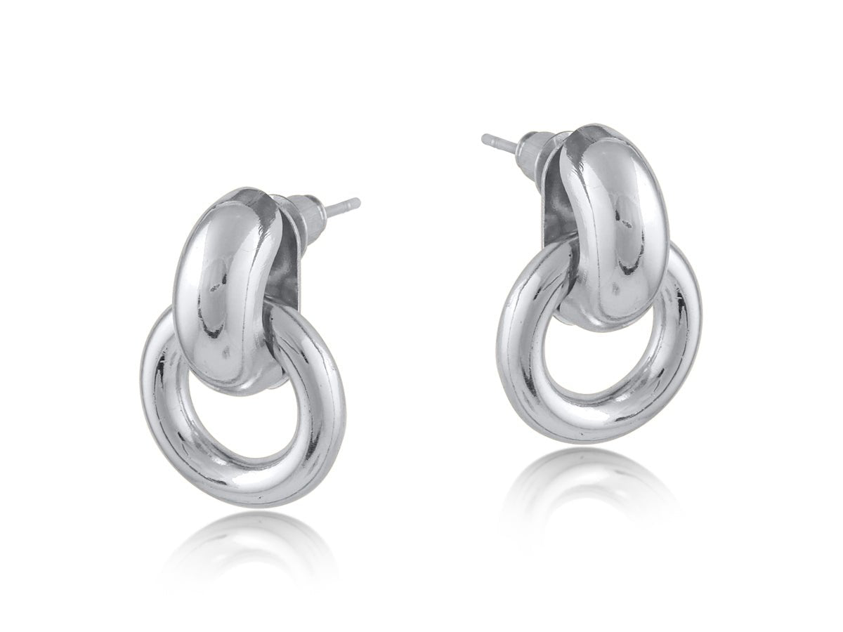 SALEMA ROUND STUD EARRINGS | SILVER - OTHERLETTERS