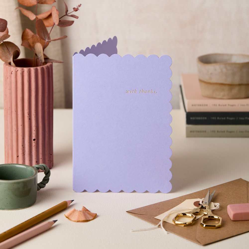 SCALLOP WITH THANKS LILAC | CARD BY KATIE LEAMON - OTHERLETTERS