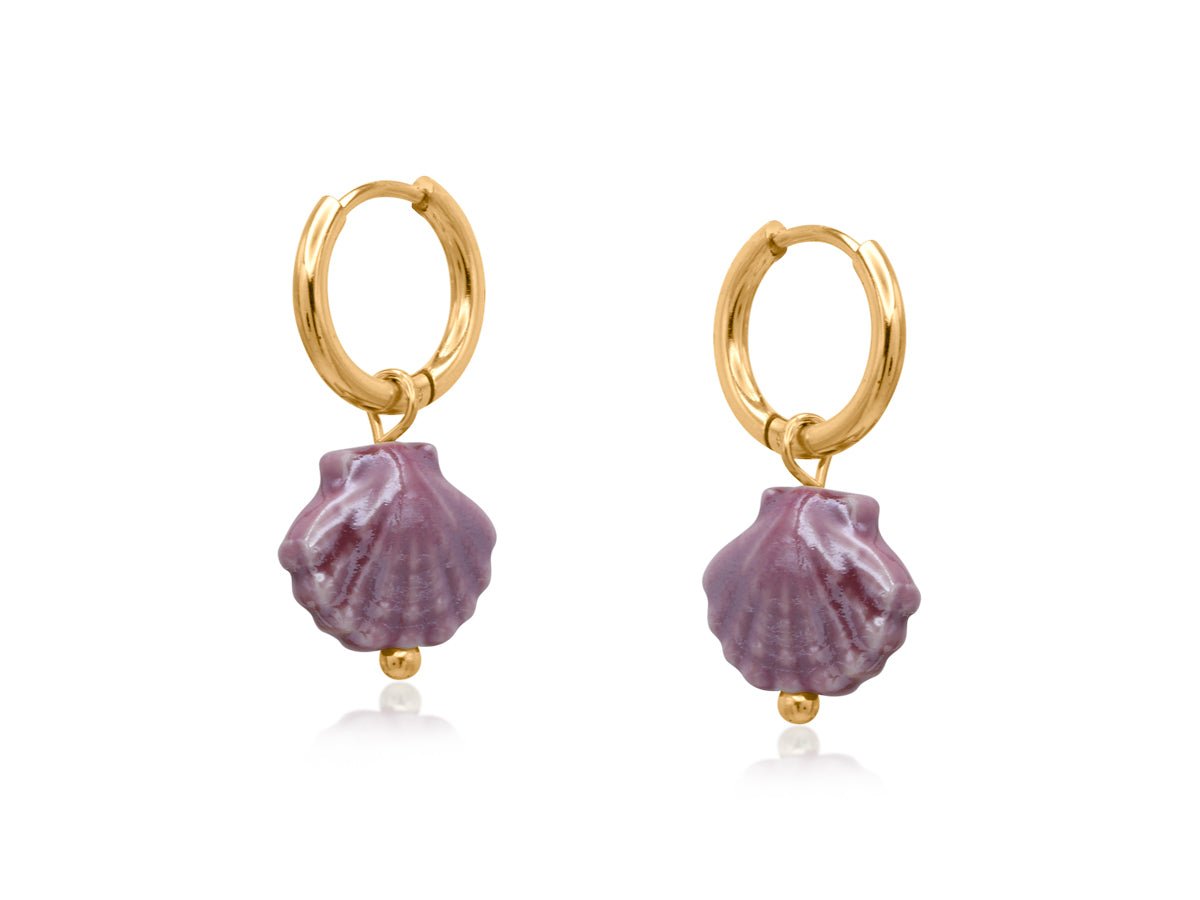 SHELL CERAMIC PETITE EARRINGS | VIOLET - OTHERLETTERS
