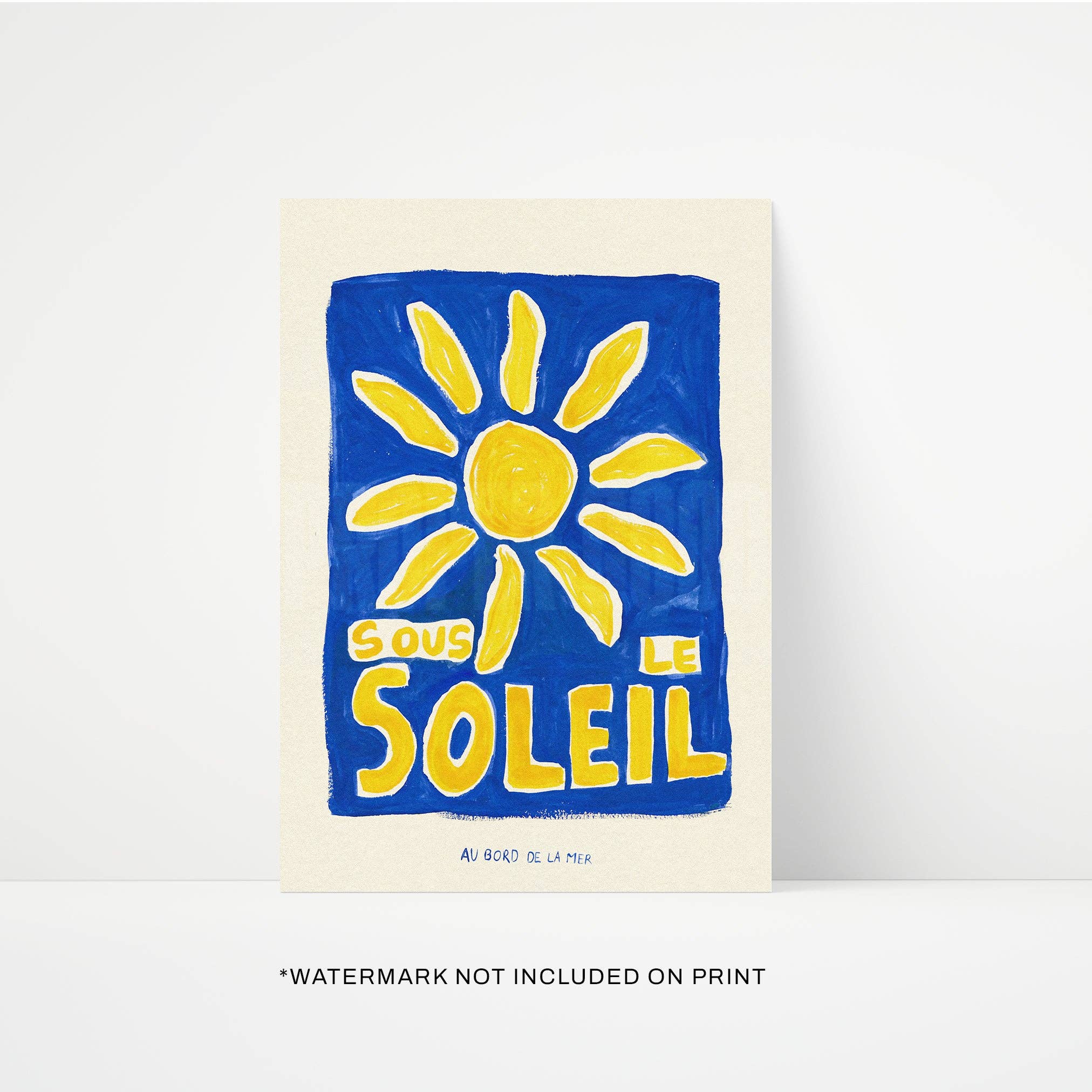 SOUS LE SOLEIL HAND PAINTED PRINT: UNFRAMED / A4 - OTHERLETTERS