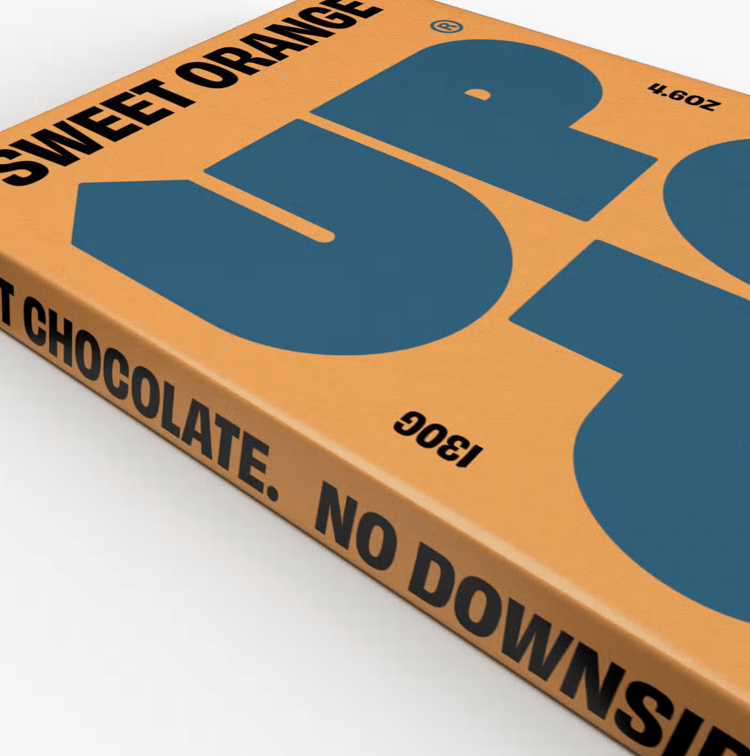 SWEET ORANGE MILK CHOCOLATE BAR BY UP UP 120g - OTHERLETTERS
