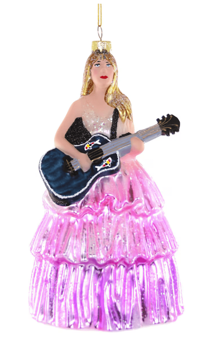 TAYLOR SWIFT WITH GUITAR GLASS TREE DECORATION - OTHERLETTERS