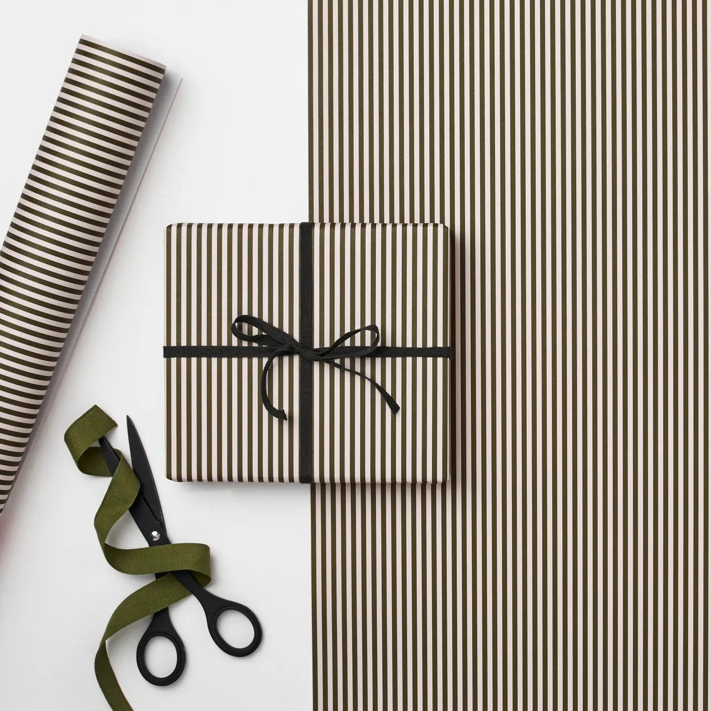 THIN GREEN STRIPE WRAP | 3 SHEETS ROLLED - OTHERLETTERS
