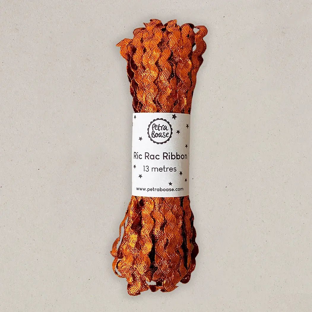 TOPAZ ORANGE METALLIC RIC RAC RIBBON 13m | BY PETRA BOASE - OTHERLETTERS