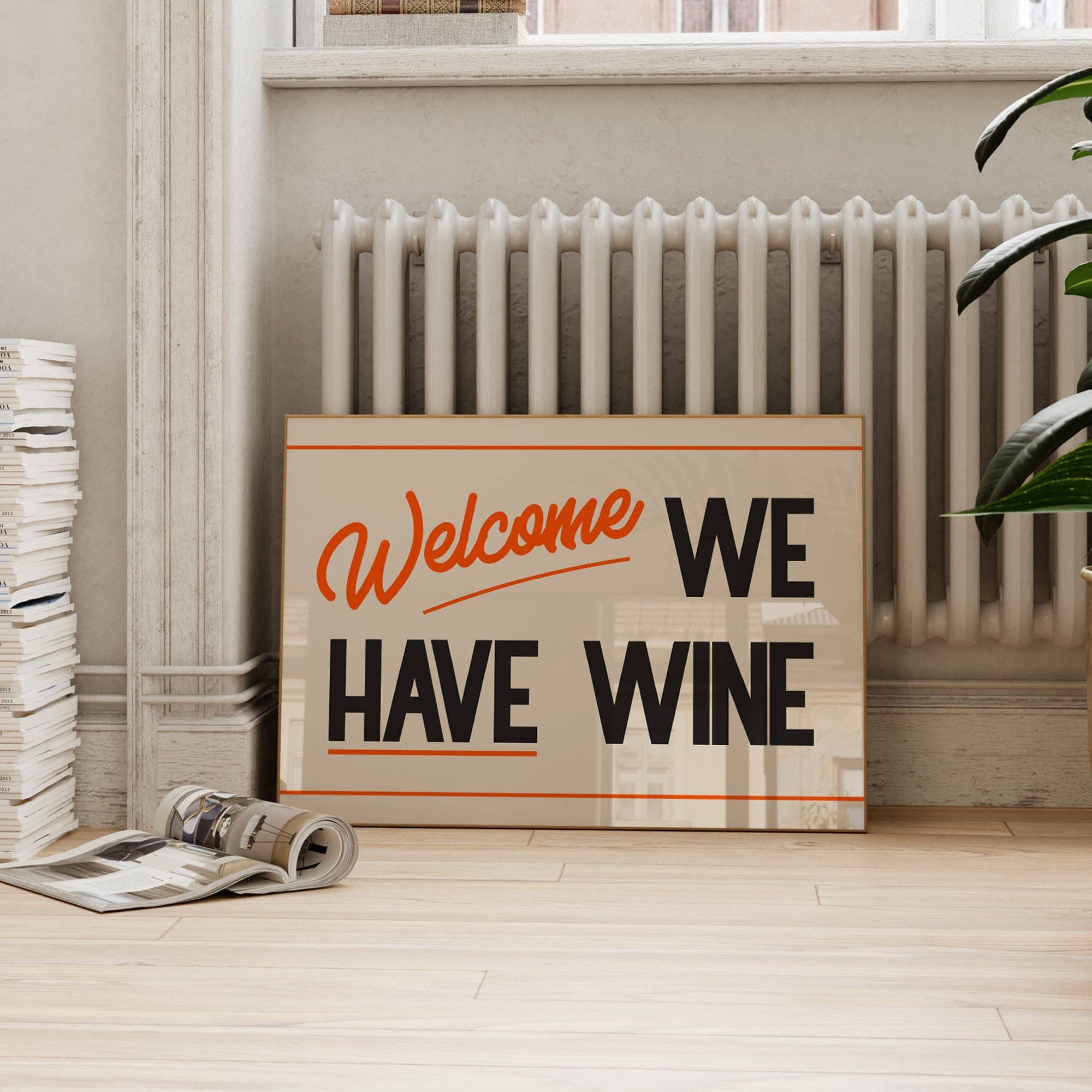 WELCOME WE HAVE WINE PRINT: RED / UNFRAMED / A4 - OTHERLETTERS