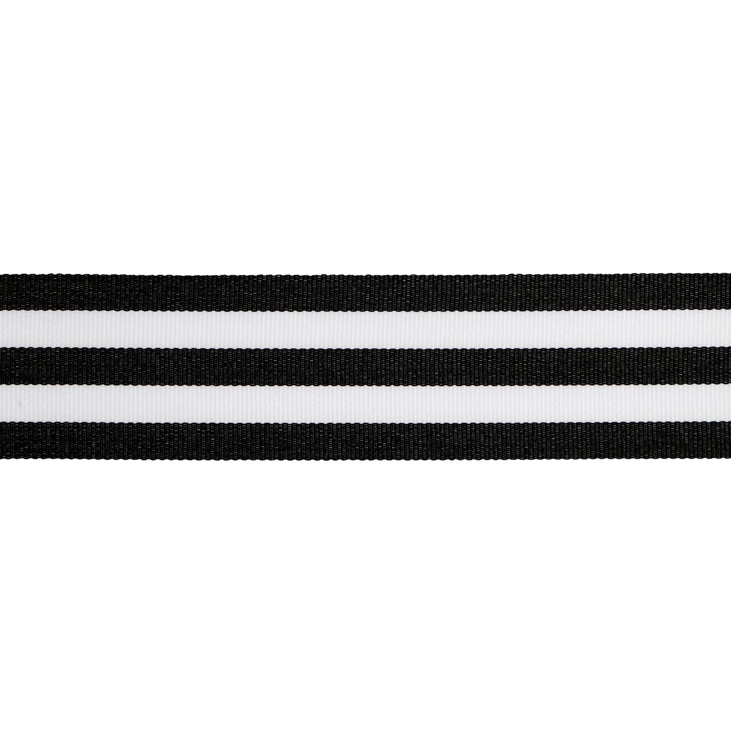 WOVEN RIBBON DUO STRIPES | BLACK & WHITE 38mm - OTHERLETTERS