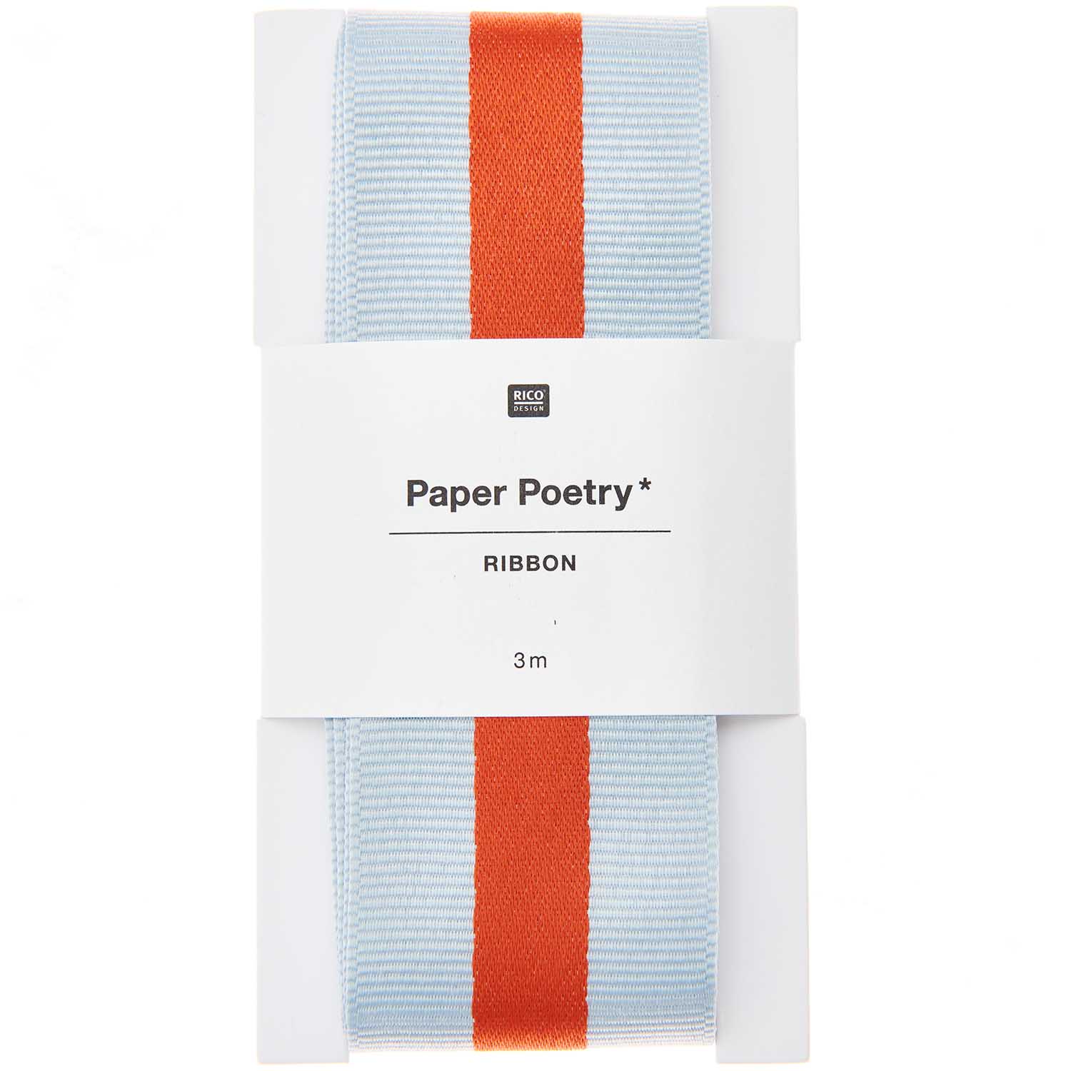 WOVEN RIBBON GREY & ORANGE 38mm - OTHERLETTERS