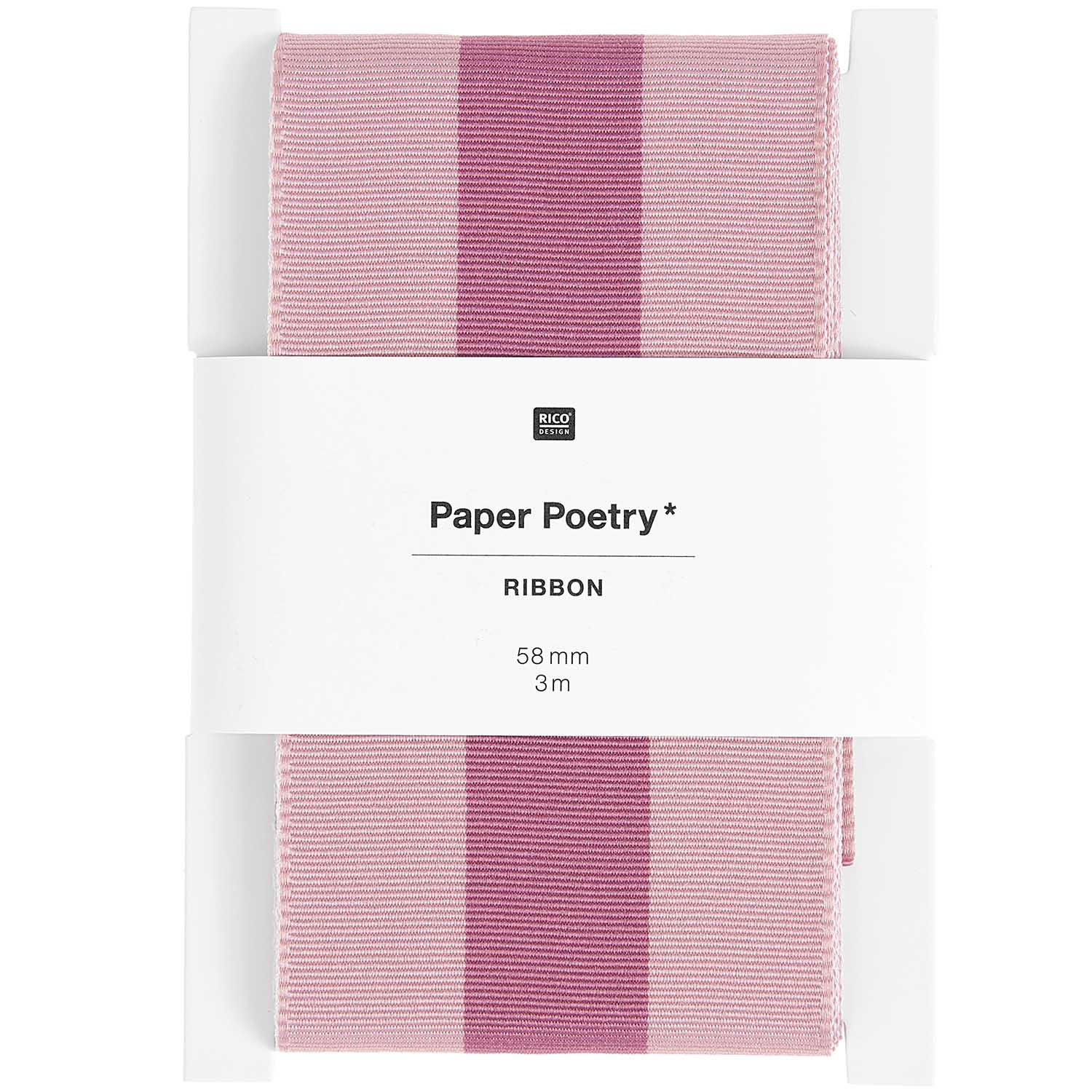 WOVEN RIBBON STRIPE | DUSKY PINK/ ROSE 58mm - OTHERLETTERS