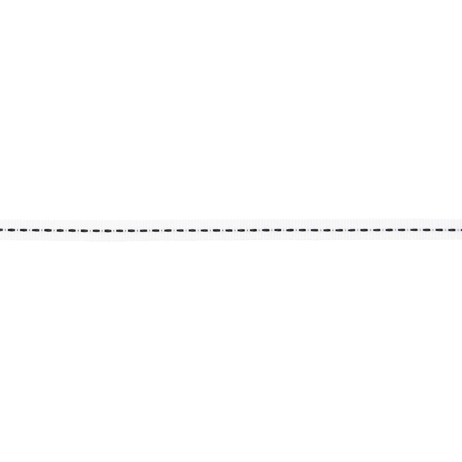 WOVEN RIBBON WITH SEAM | WHITE AND BLACK 7mm - OTHERLETTERS