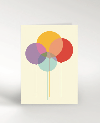 4 BALLOONS | CARD BY DICKY BIRD - OTHERLETTERS