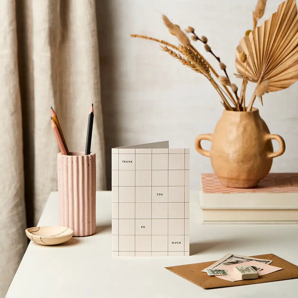 IVORY GRID THANK YOU | CARD BY KATIE LEAMON