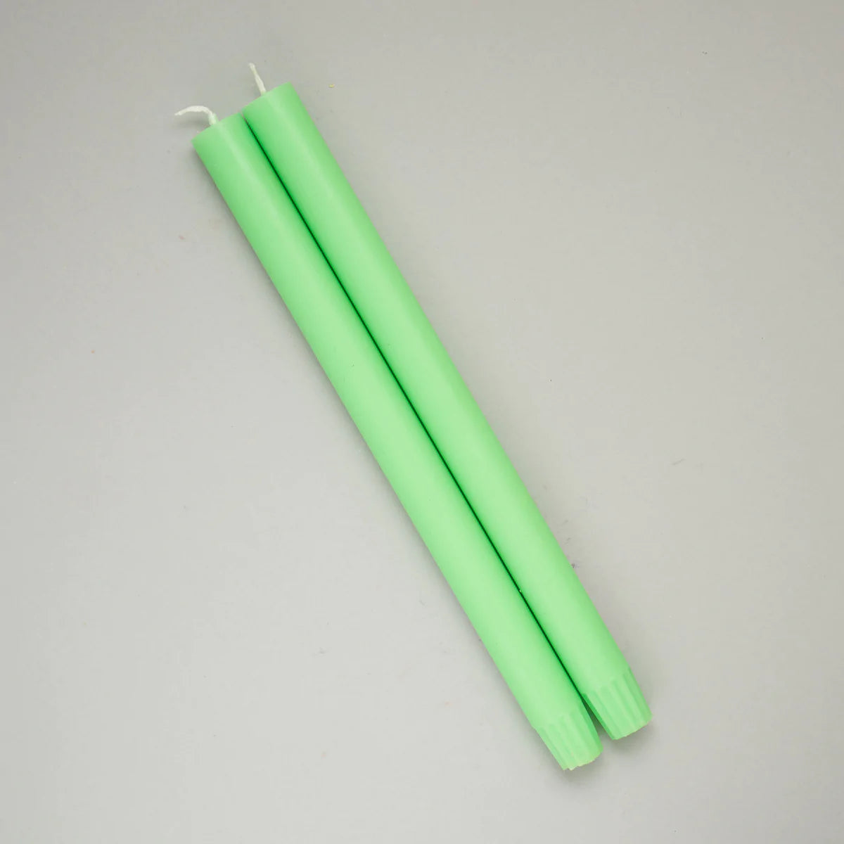 FLURO GREEN DINING CANDLES (PAIR)