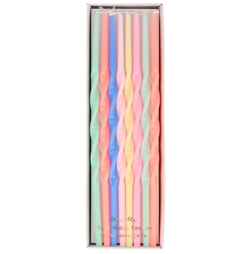 MIXED TWISTED LONG CAKE CANDLES