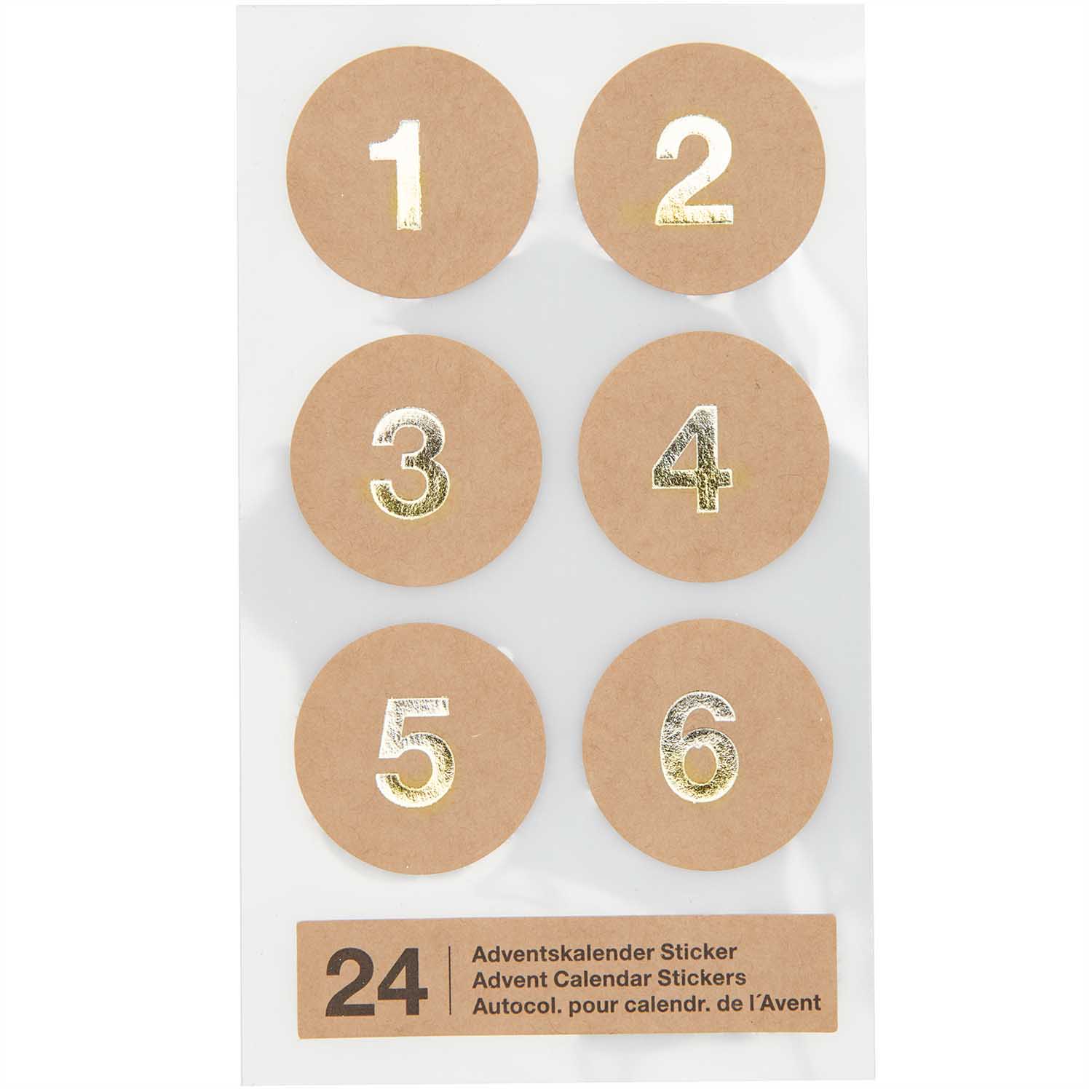 ADVENT CALENDAR NUMBER STICKERS | KRAFT PAPER - OTHERLETTERS