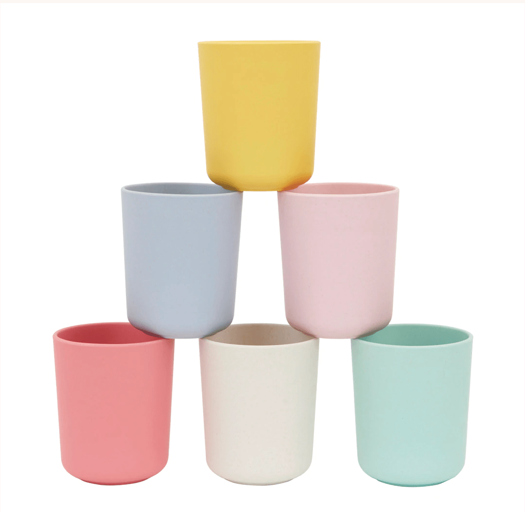 BAMBOO FIBRE MIXED COLOUR CUP SET - OTHERLETTERS