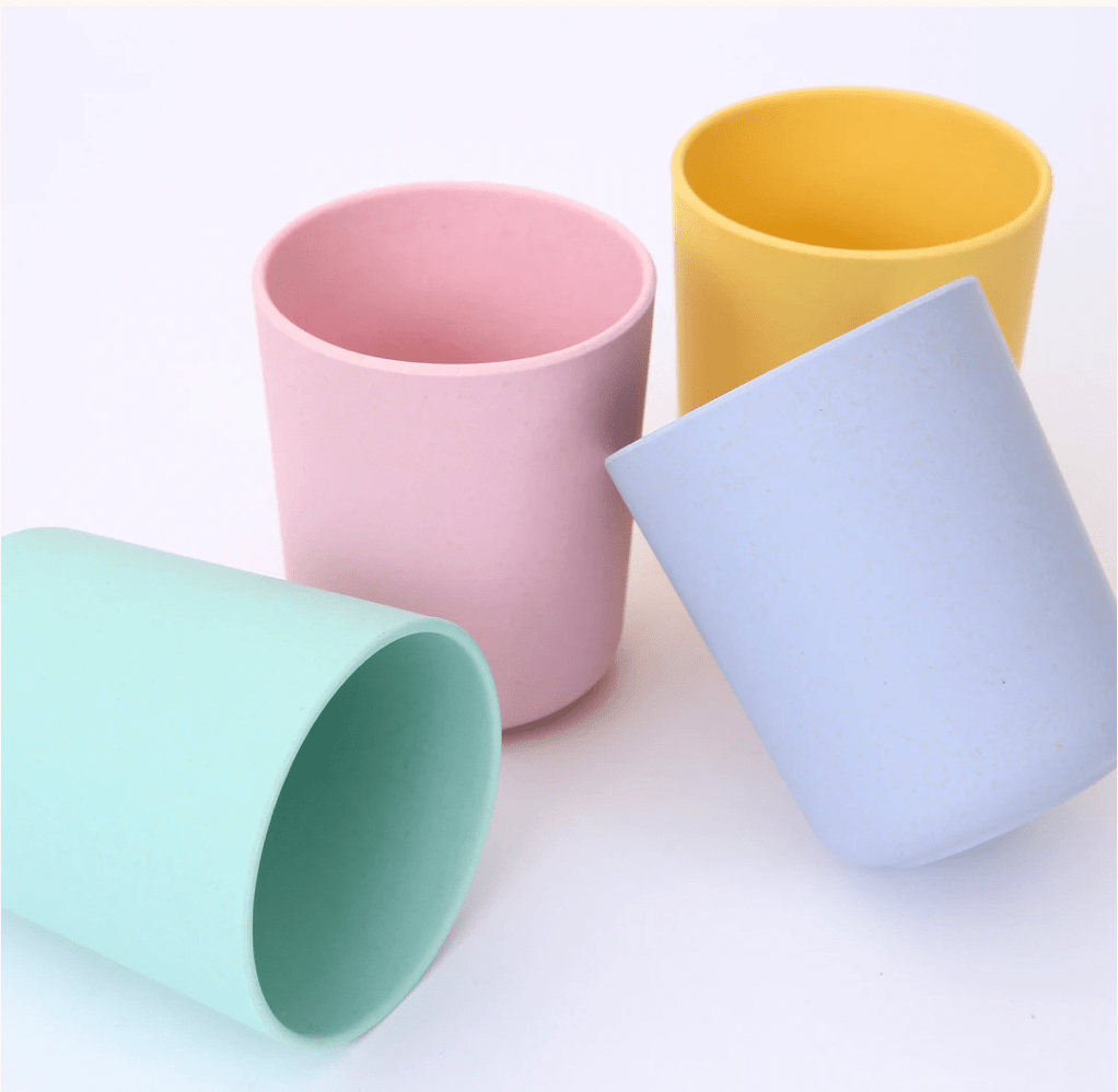 BAMBOO FIBRE MIXED COLOUR CUP SET - OTHERLETTERS