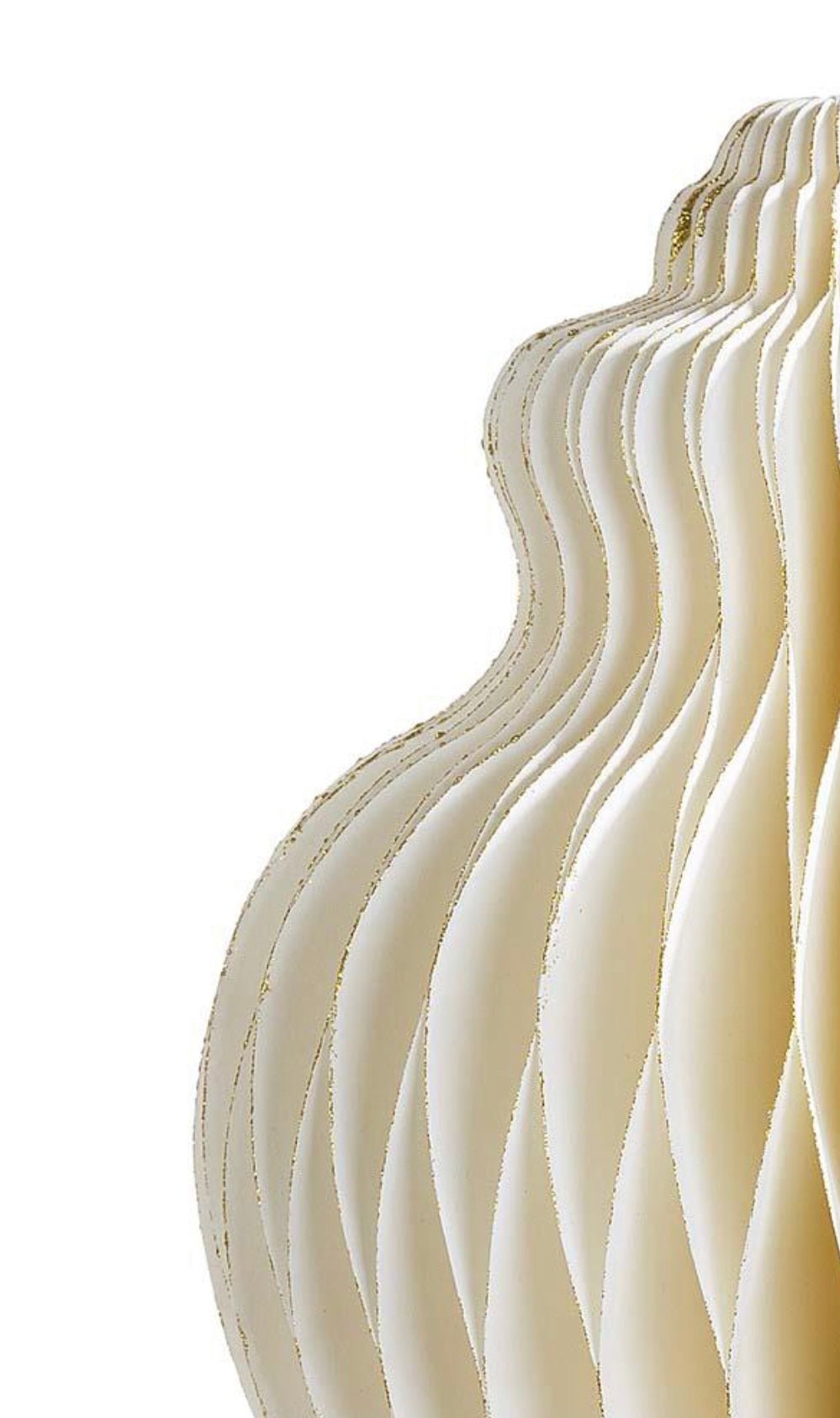 BAUBLE GLITTER EDGE BAUBLE HONEYCOMB | CREAM - OTHERLETTERS