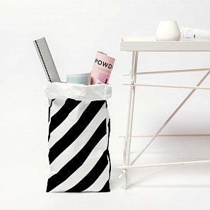 BLACK STRIPES BLOCK BOTTOM BAG | M - OTHERLETTERS