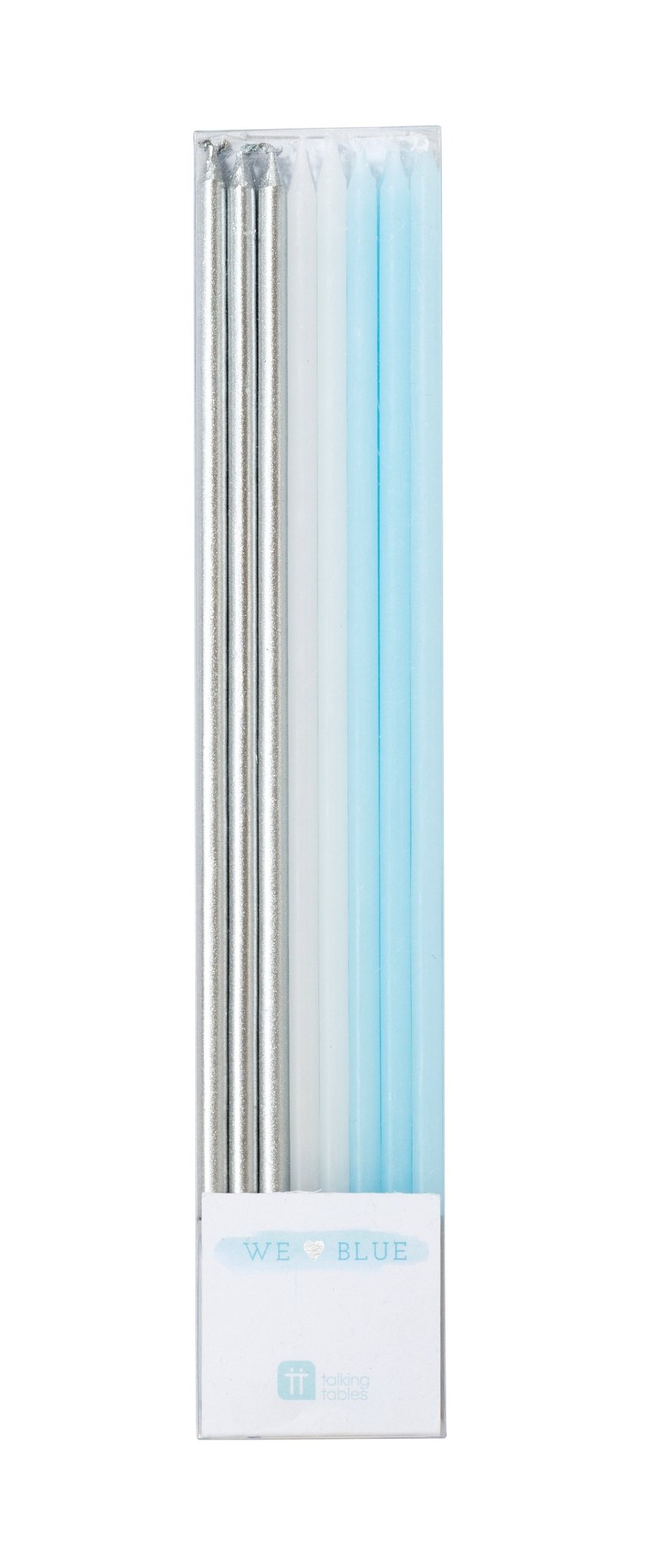 BLUE, SILVER & WHITE | TALL CANDLES - OTHERLETTERS