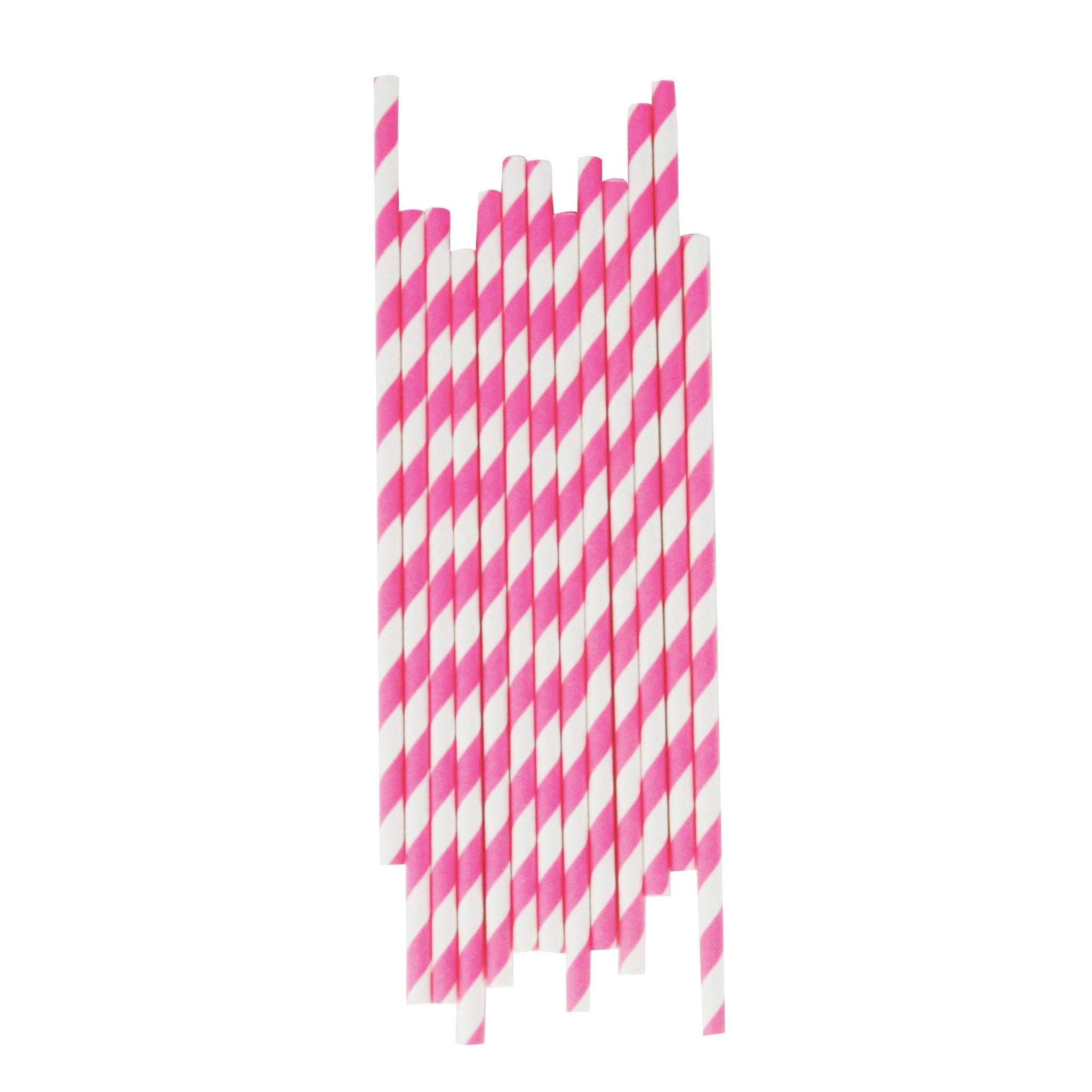 BRIGHT Pink stripes | PAPER straws - OTHERLETTERS