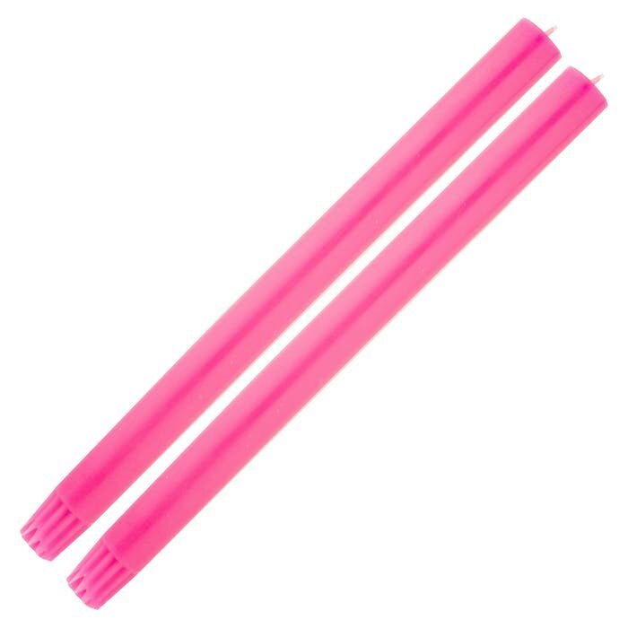 FLURO PINK DINING CANDLES (PAIR) - OTHERLETTERS