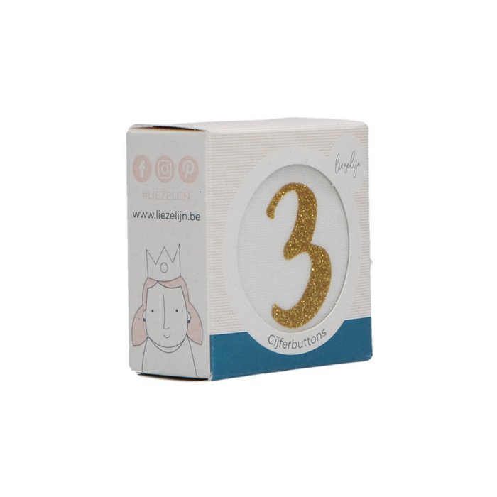 GOLD NUMBER BUTTONS FOR BIRTHDAY CROWN 3, 4, 5, 6 - OTHERLETTERS