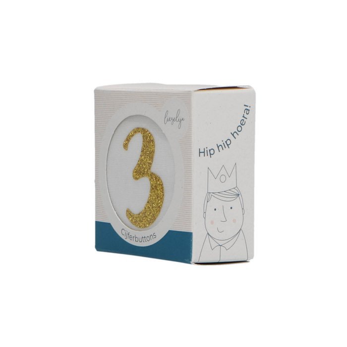 GOLD NUMBER BUTTONS FOR BIRTHDAY CROWN 3, 4, 5, 6 - OTHERLETTERS