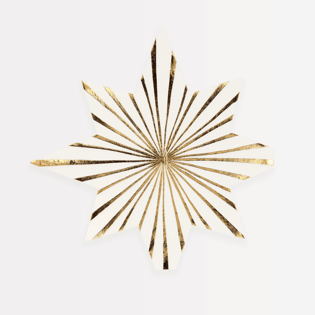 GOLD STRIPE STAR NAPKINS - OTHERLETTERS