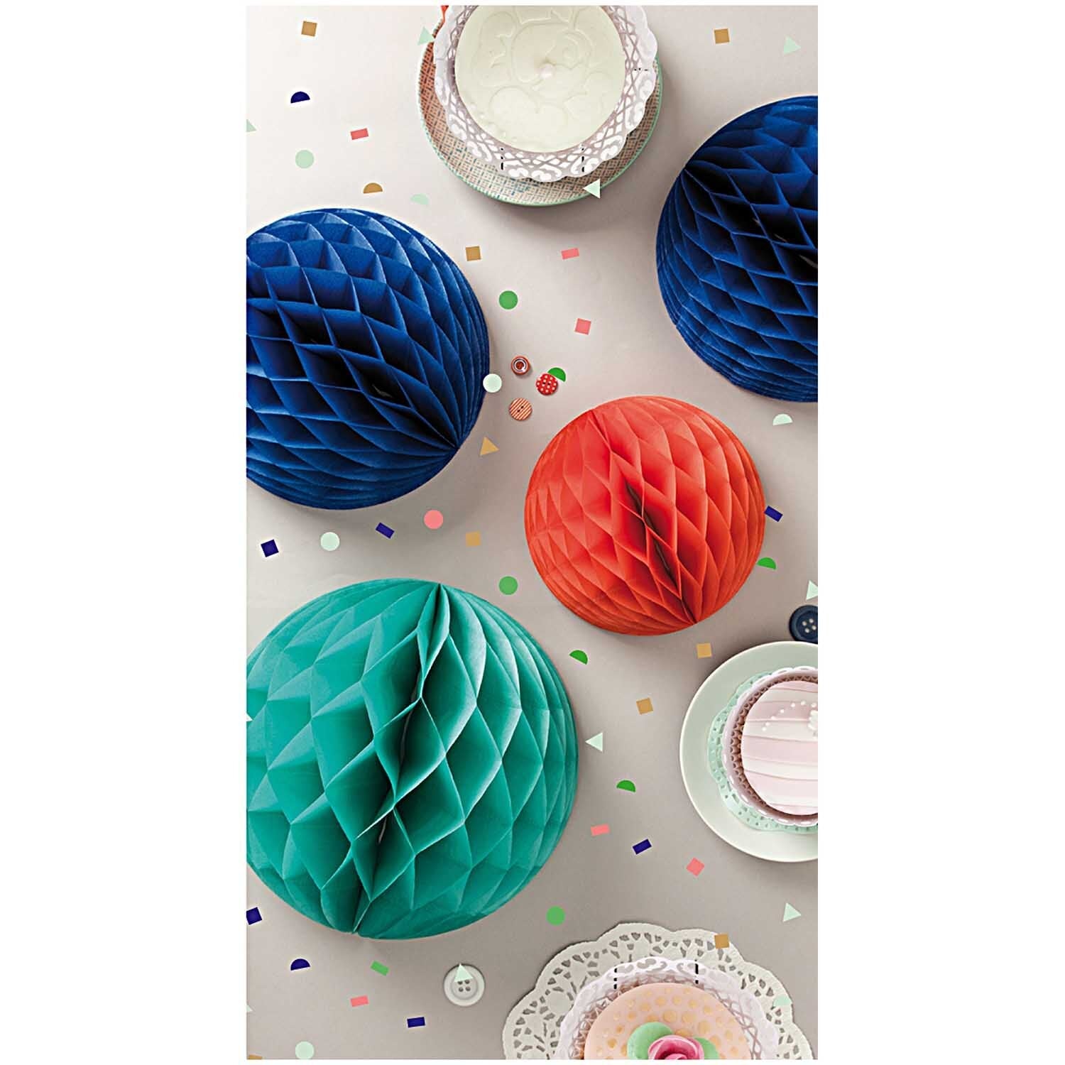 GREEN, BLUE & ORANGE HONEYCOMB BALLS | SET OF 3 - OTHERLETTERS