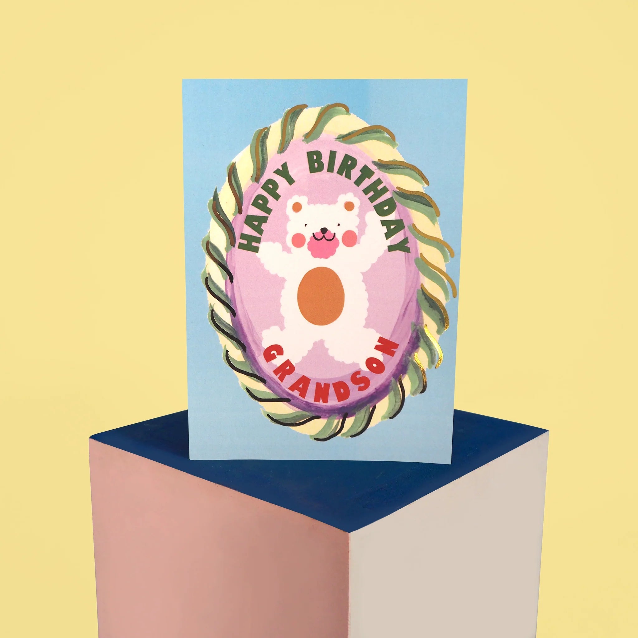 HAPPY BIRTHDAY GRANDSON TEDDY BEAR | CARD BY ELEANOR BOWMER - OTHERLETTERS