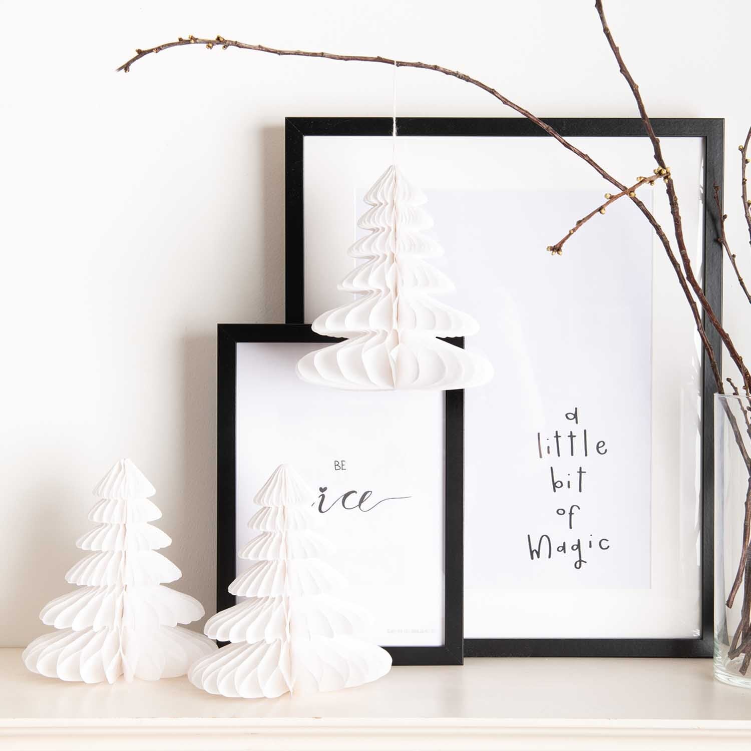 HONEYCOMB CHRISTMAS TREES | WHITE - OTHERLETTERS