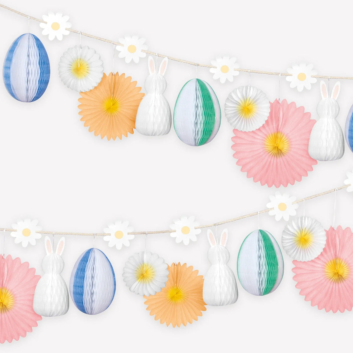 Honeycomb Easter bunny garland for party decoration