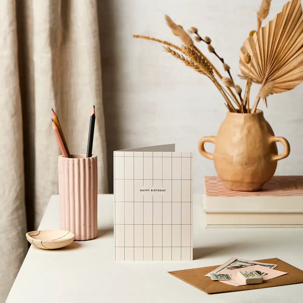 IVORY GRID BIRTHDAY | CARD BY KATIE LEAMON - OTHERLETTERS